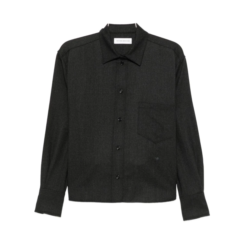 Victoria Beckham Pocket Shirt - Female - Shirts - Gray - Xs - Blouses & Shirts