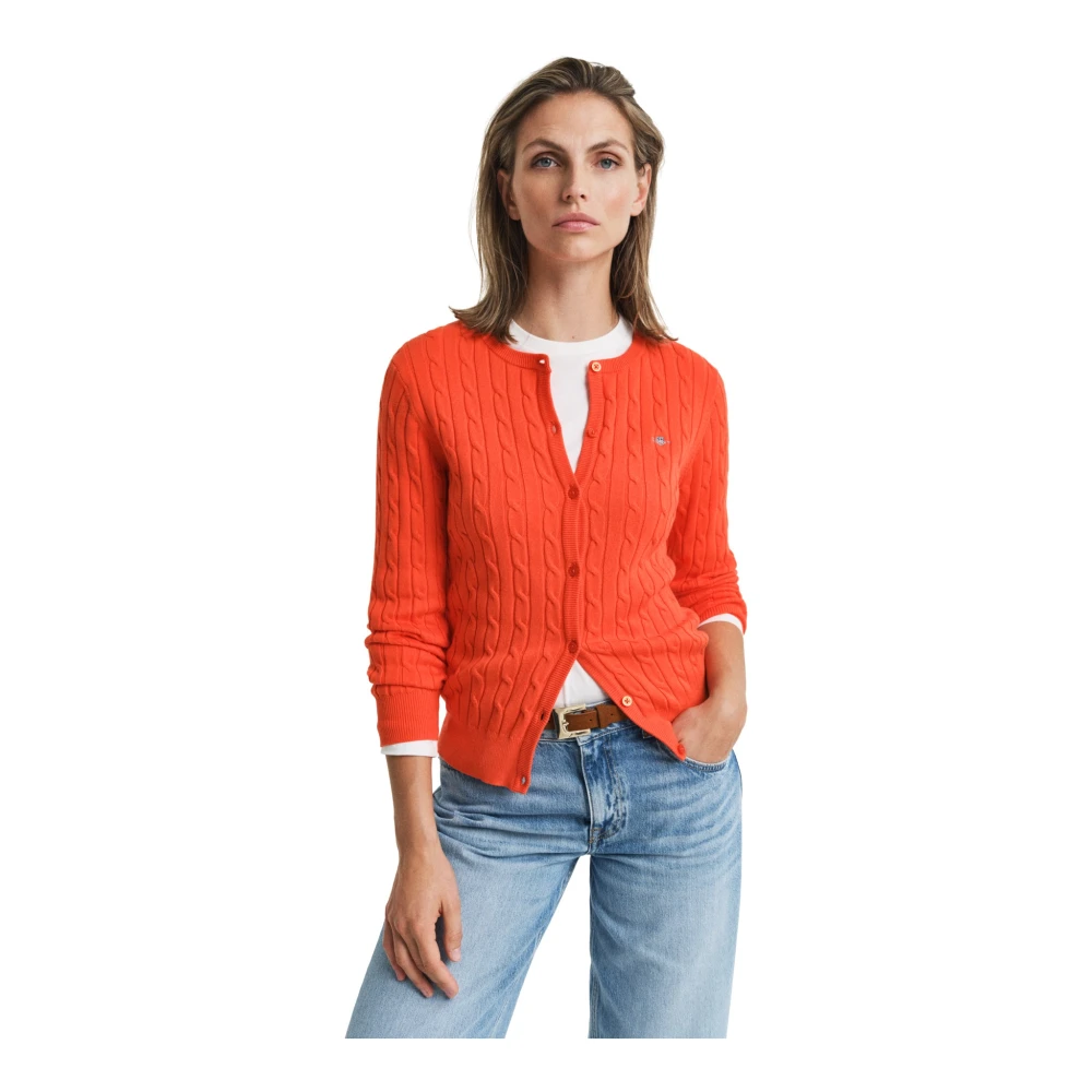 Gant - Knitwear > Cardigans - Red - Gant - Modalova