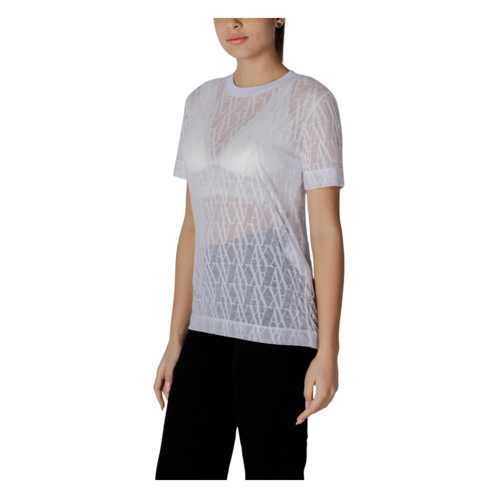 Armani Exchange Korte Mouw T-Shirt Collectie White Dames