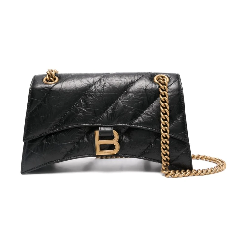 Balenciaga Zwarte Gewatteerde Leren Schoudertas Black Dames