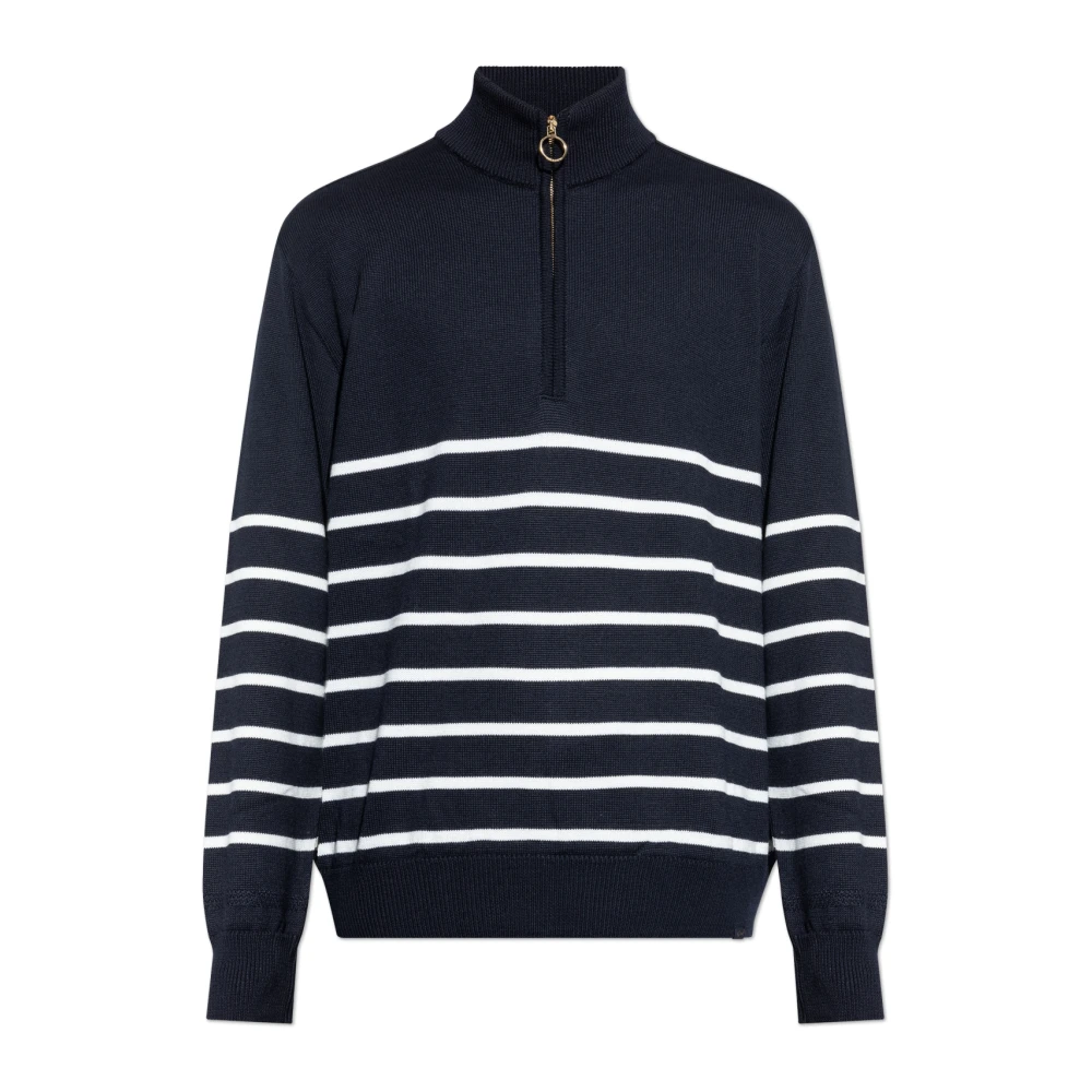 Paul & Shark Blue Turtlenecks, Male, L, Jumper With A Zip Neckline