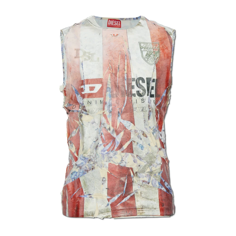 Diesel Rood Gestreepte Tanktop Stijlvol Multicolor Heren