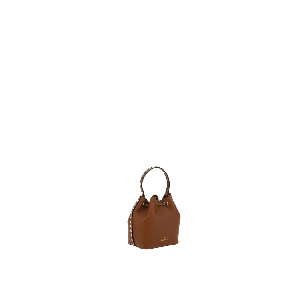 Valentino Garavani Studded Trekkoord Emmer Tas met Monogram Brown Dames