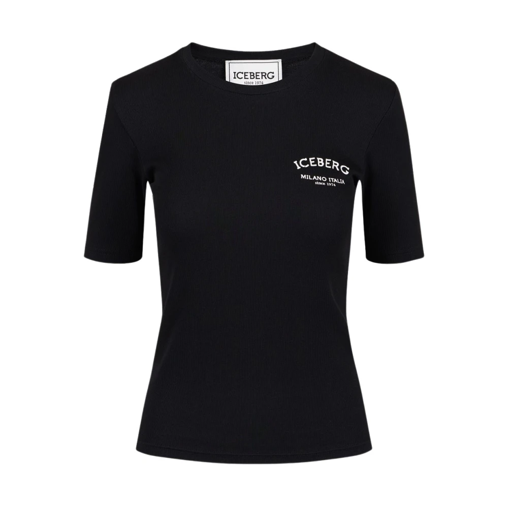 Iceberg Moderne Slim Fit Katoenen T-shirt Black Dames