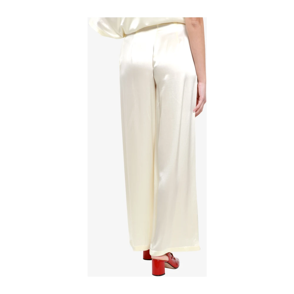 Erika Cavallini Crème Semi-Couture Broek met Hoge Taille Beige Dames