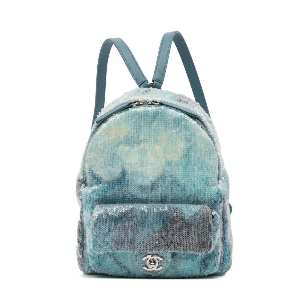 Chanel Vintage Women's Blue Vintage Backpacks, One Size, Pre-Owned Textured Backpack