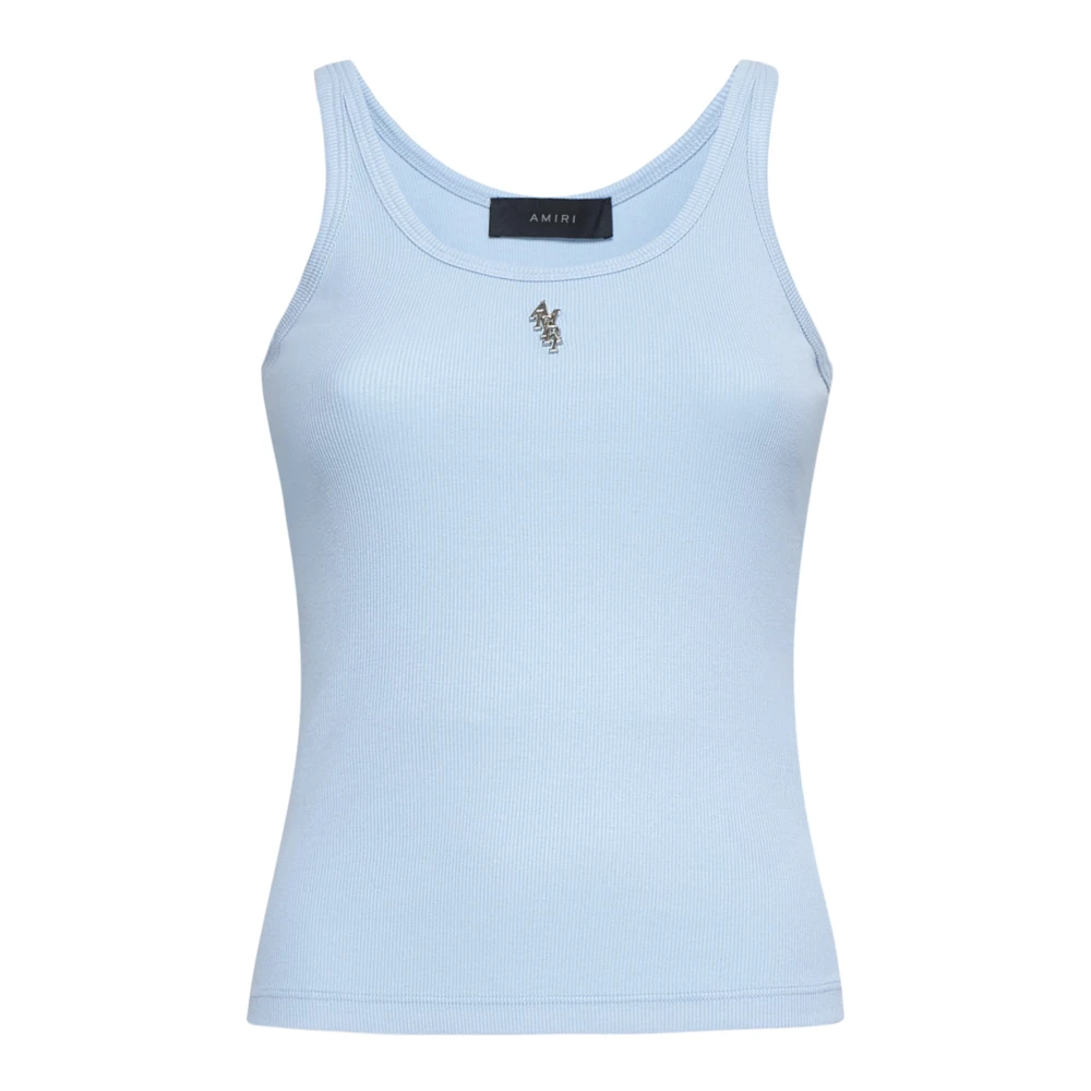 Amiri Geribbelde Tank Top Blue Dames