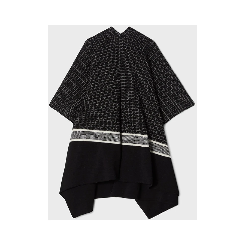 Busnel Mio Geruite Poncho Black Dames