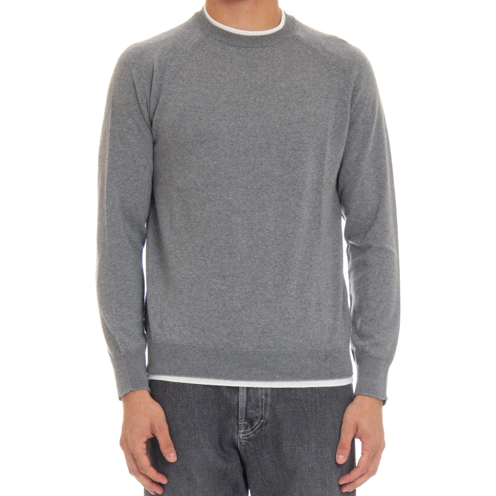 Eleventy Grijze Sweaters met Italiaans Garen Gray Heren