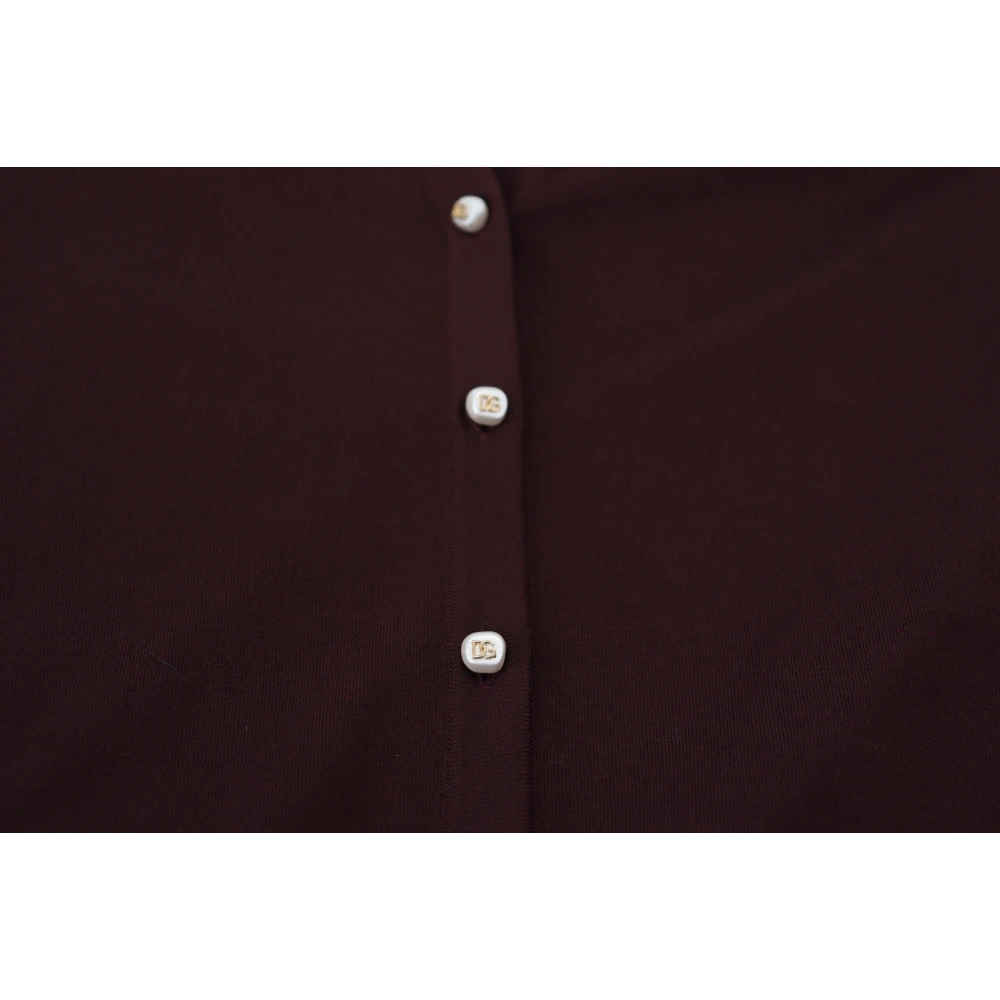 Dolce & Gabbana Chique kastanjebruine V-hals vest Brown Dames