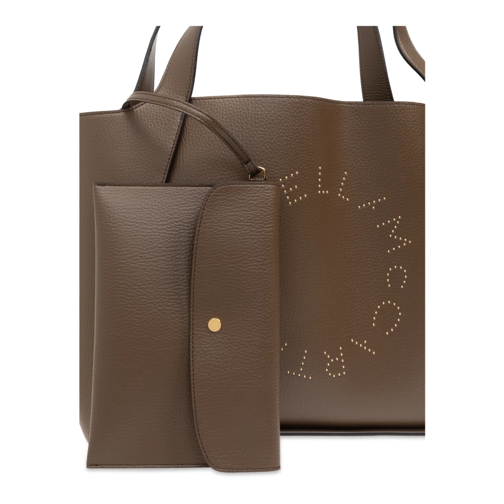 Stella Mccartney Logo Tote Shopper Tas Brown Dames