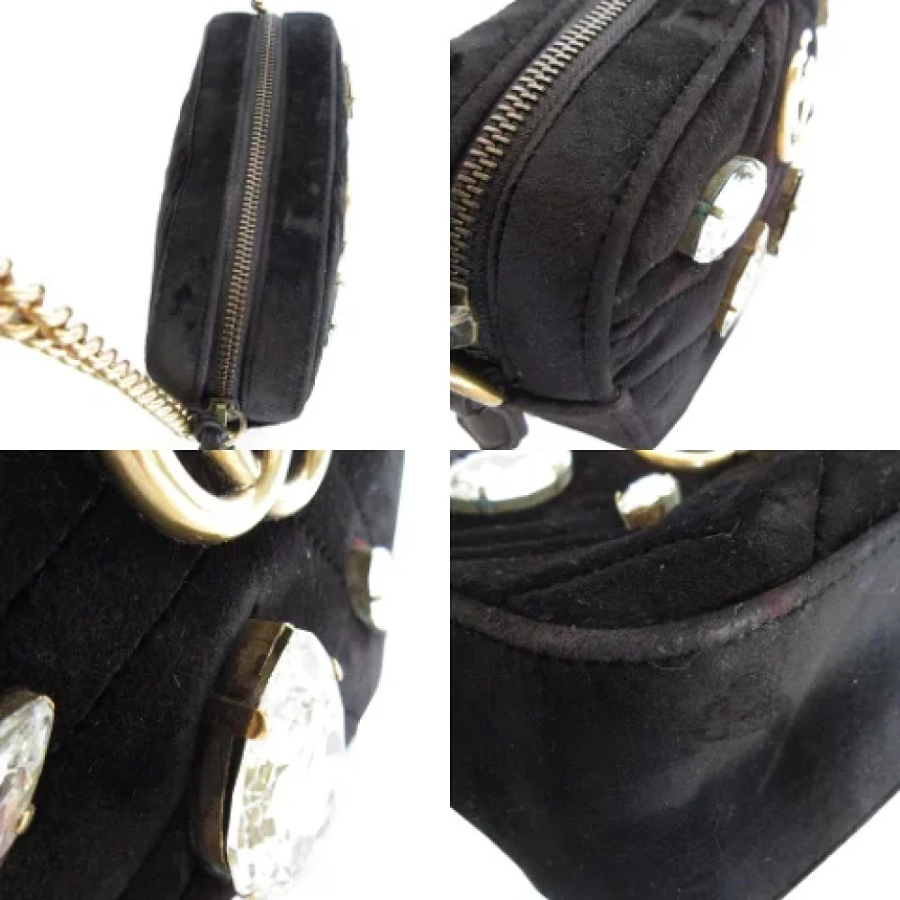 Gucci Vintage Pre-owned Velvet gucci-bags Black Dames