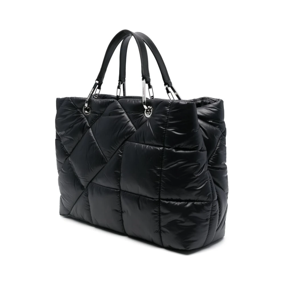 Emporio Armani Gewatteerde Zwarte Schaal Handtas met Logo Black Dames