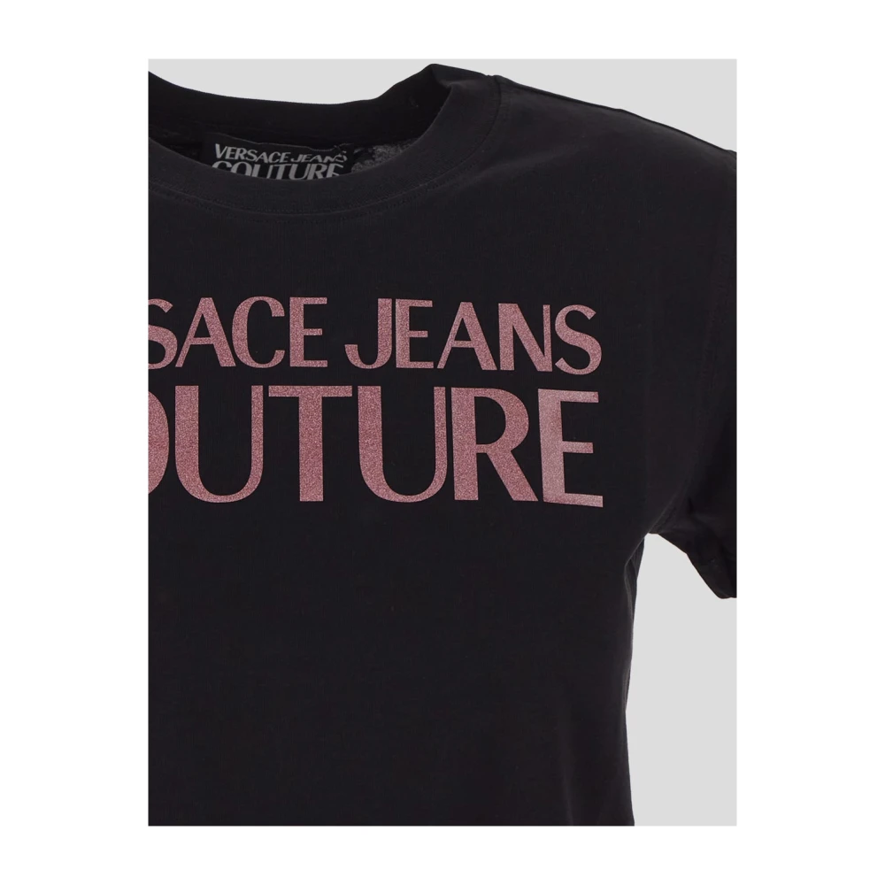 Versace Jeans Couture Logo Katoenen T-Shirt Black Dames