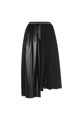contrasting-logo-pleated-skirt