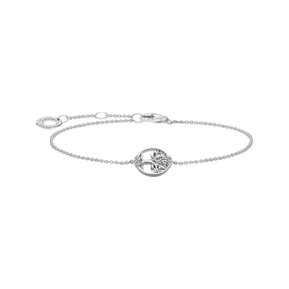 Thomas Sabo Women's Gray Tree Of Love Bracelet With White Stones - Bracelets - One Size - Accessories