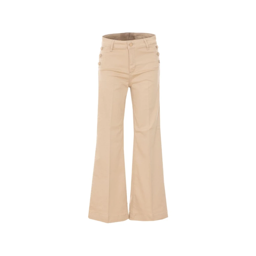 Liu Jo Women's Beige Wide Trousers, W26, Wide Trousers