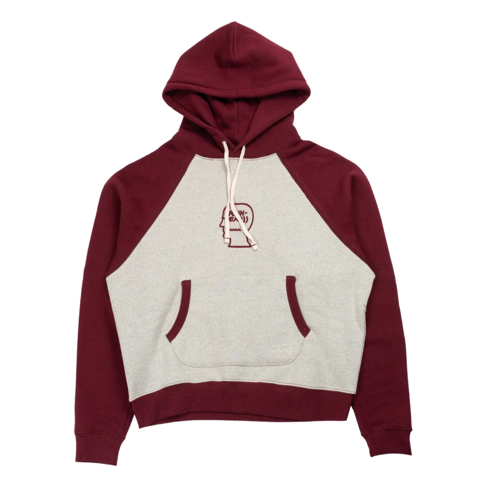 Brain Dead Geborduurde Logo Head Raglan Hoodie Red Heren
