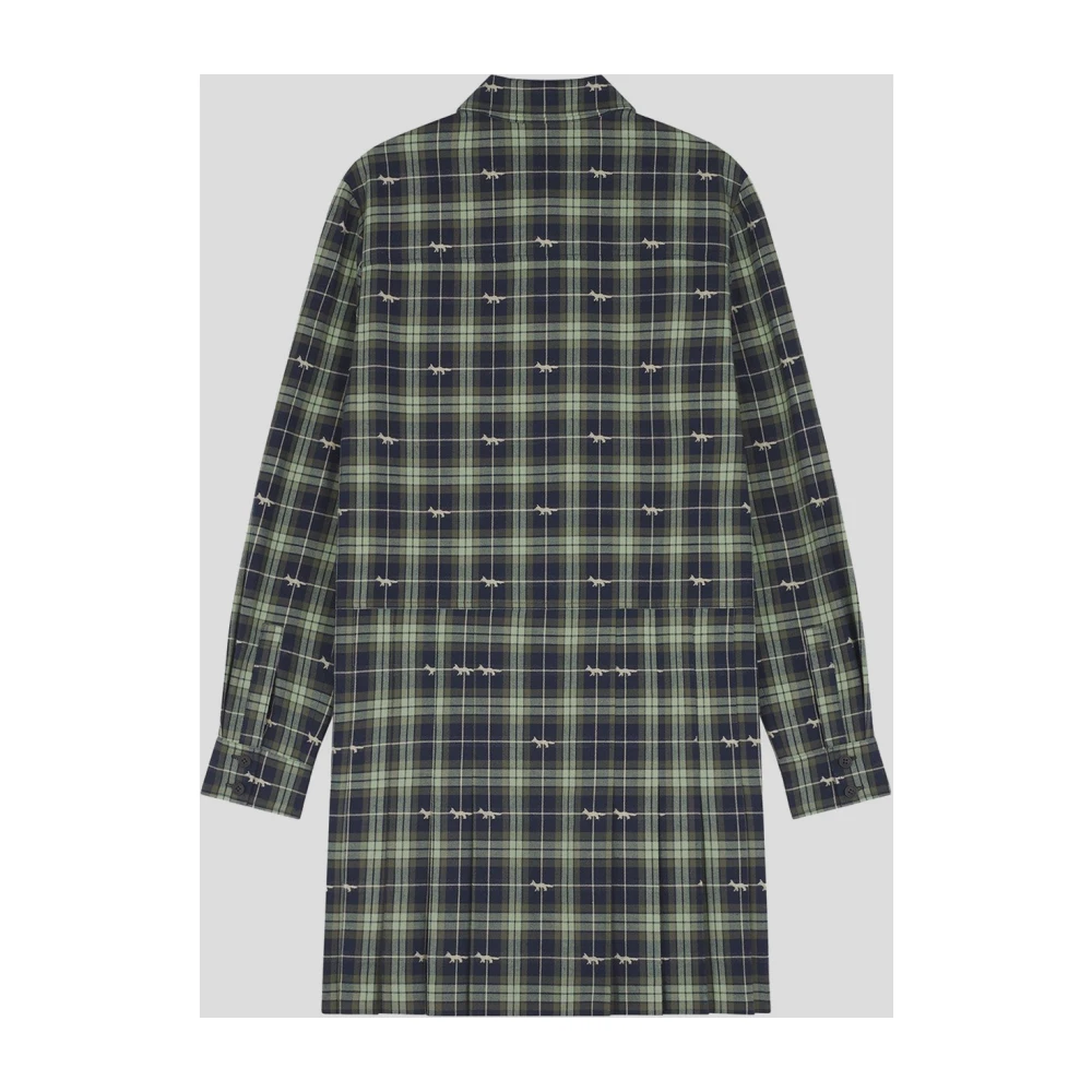 Maison Kitsuné Katoenen Ruit Jurk Multicolor Dames