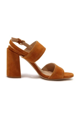 Högklackade sandaler NEVIS CAMOSCIO WOOD