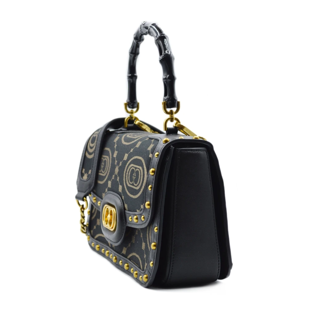 La Carrie Iconische Jacquard Leren Schoudertas Black Dames