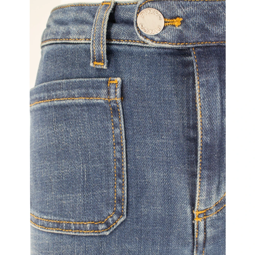 pinko High Waisted Power Stretch Denim Jeans Blue Dames