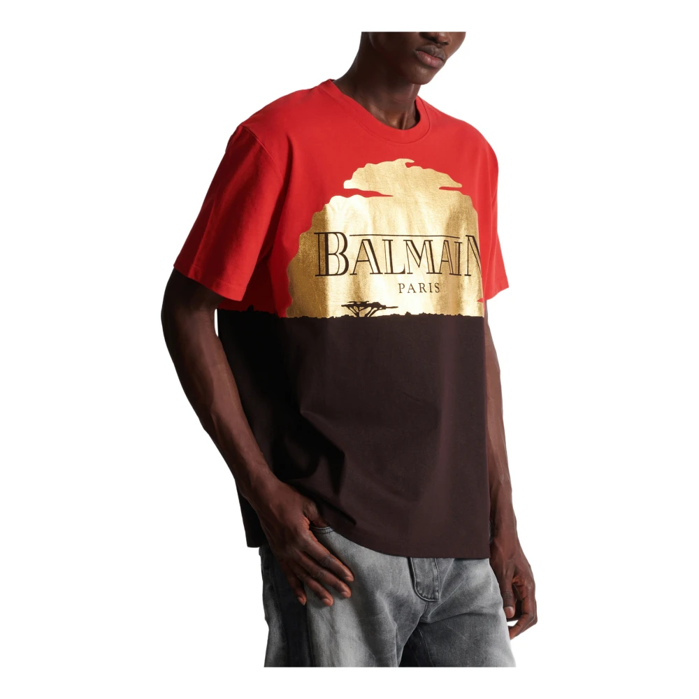 Balmain Disney x The Lion King T-shirt met zonsondergangprint Multicolor Heren