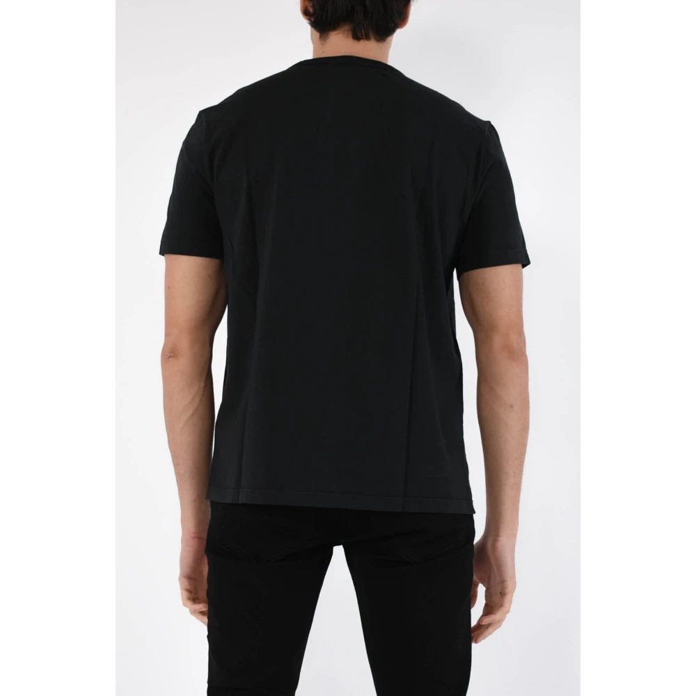 Dondup Jersey T-shirt met zak en ronde hals Black Heren