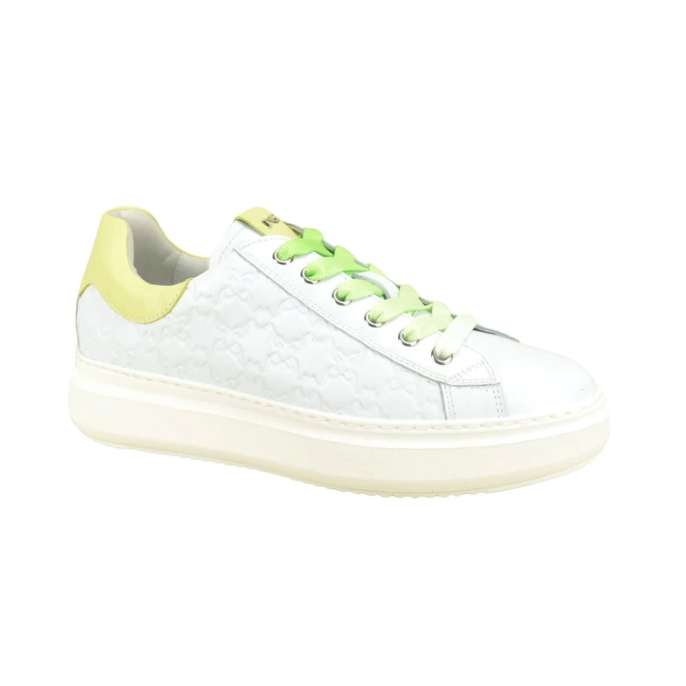 Nerogiardini Witte + Groene Sneaker N. DZ. Dames Schoenen