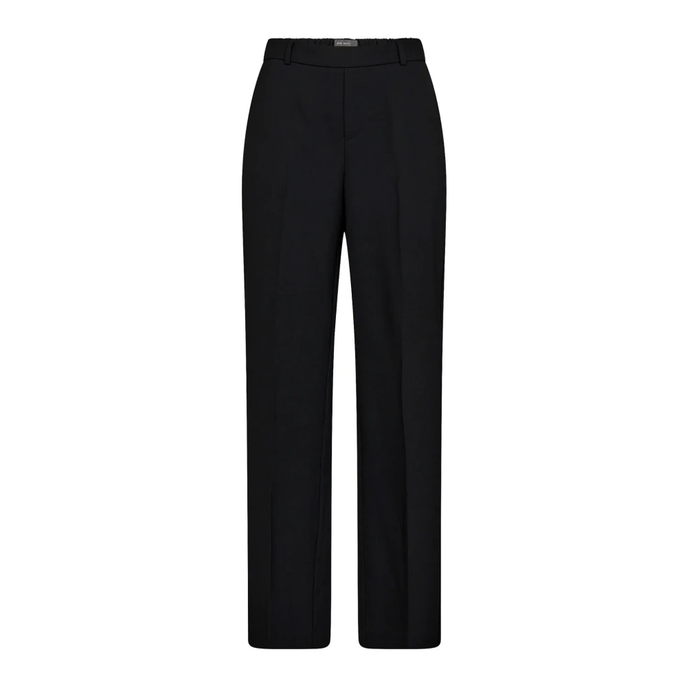Mos Mosh Women's Black Straight Trousers, Xl, Elegant Trousers With Pressed Creases