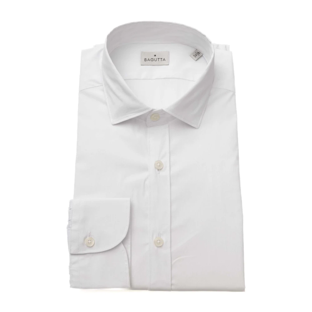 Bagutta Slim Fit Franse Kraag Overhemd White Heren