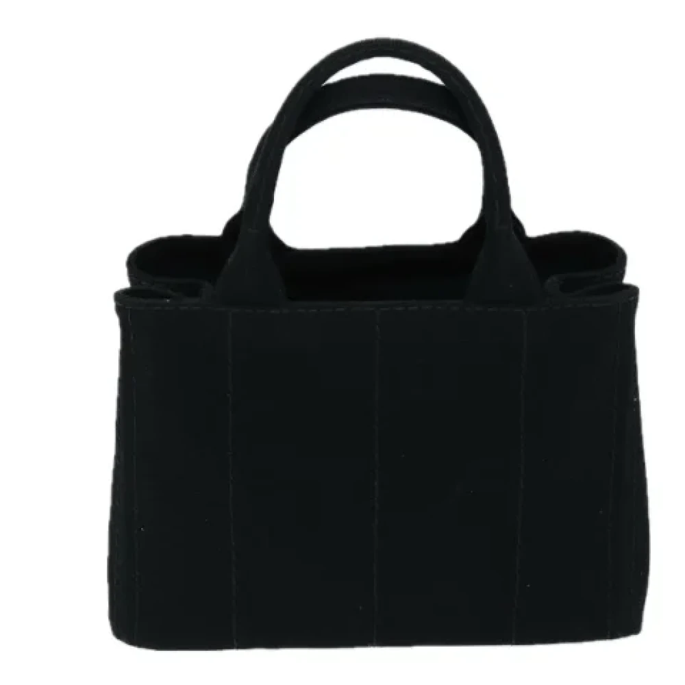 Prada Vintage Pre-owned Canvas handbags Black Dames