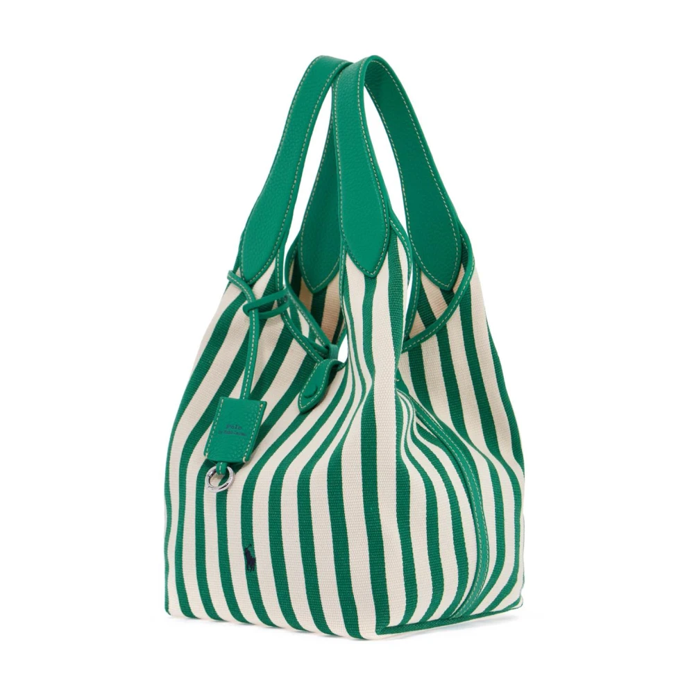 Polo Ralph Lauren Gestreepte Play Tote Tas Green Dames