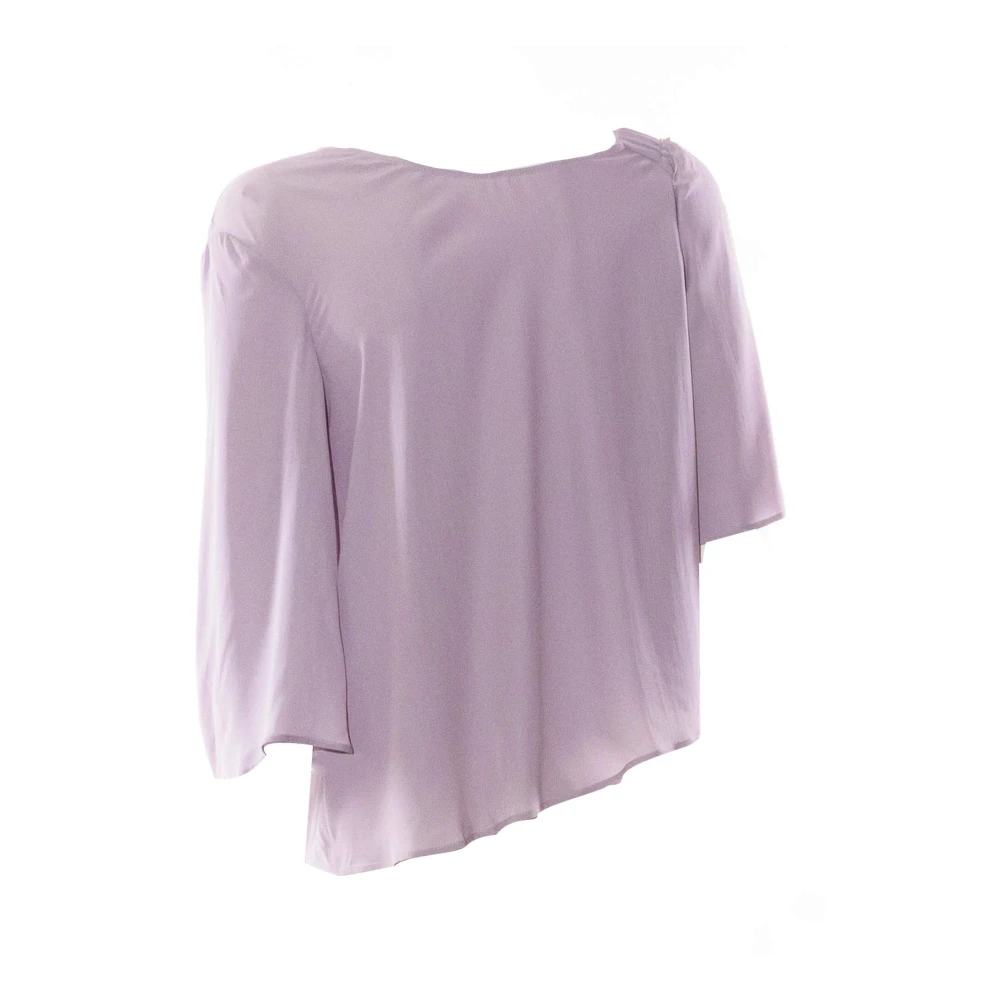 PATRIZIA PEPE Paarse Blouse met Lange Mouwen Moonlight Grey Purple Dames