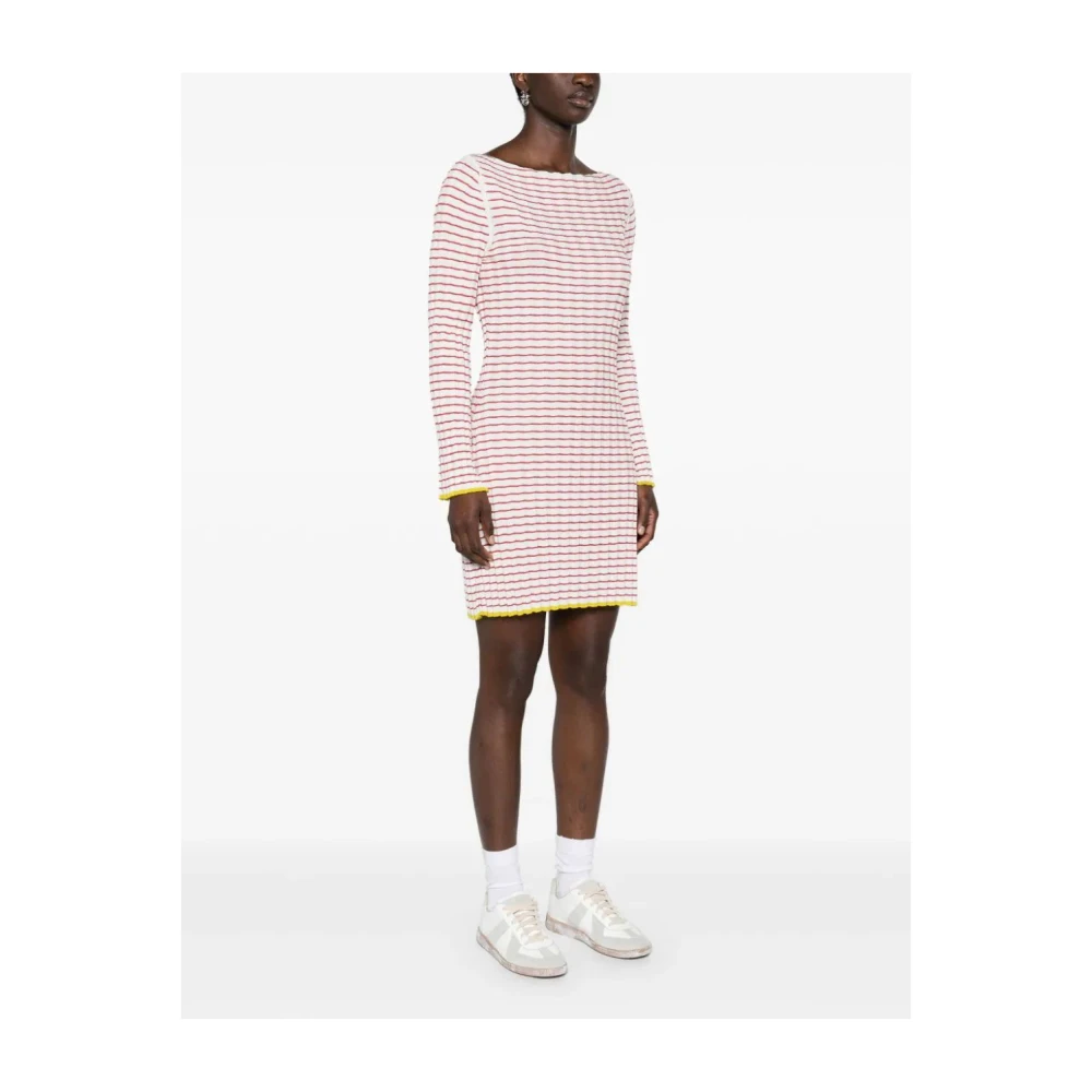 Guest In Residence Gestreepte Rib Jurk Room Roest Pink Dames