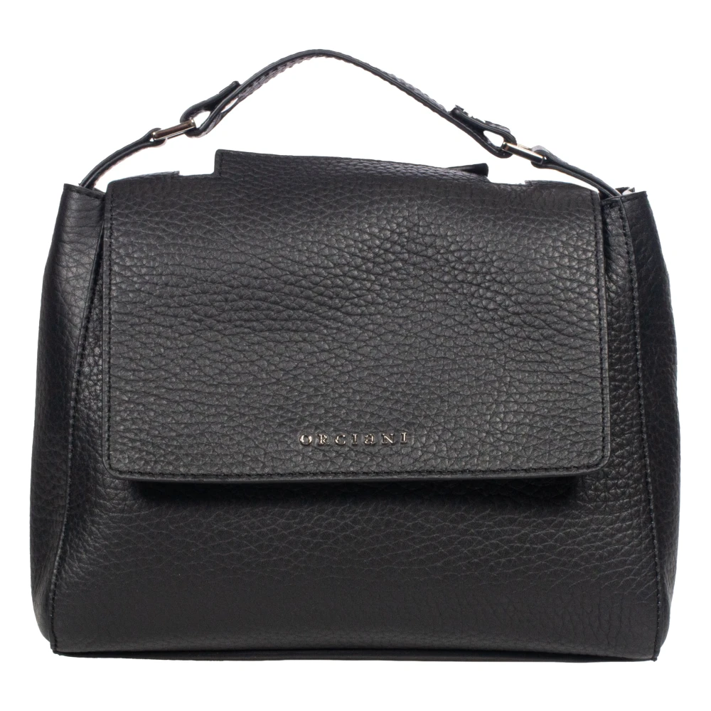 Orciani Soft Piccola Leren Handtas Black Dames