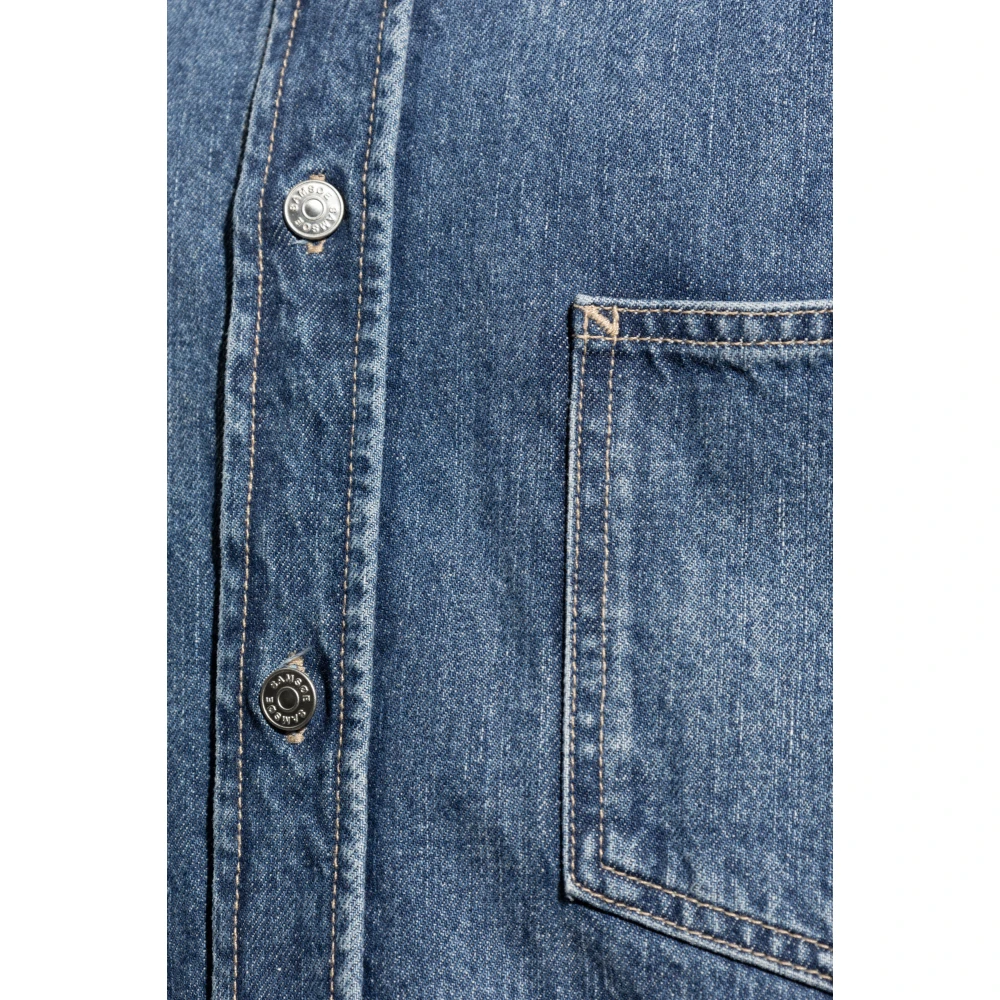 Samsøe Denim overhemd Sadamon Blue Heren