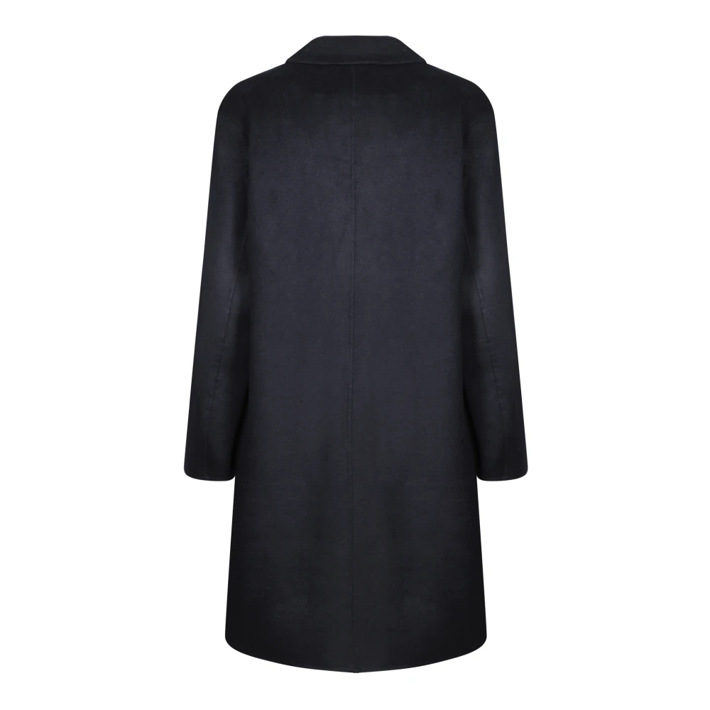 Amaránto Midnight Blue Wol Drie-Knoop Jas Blue Heren