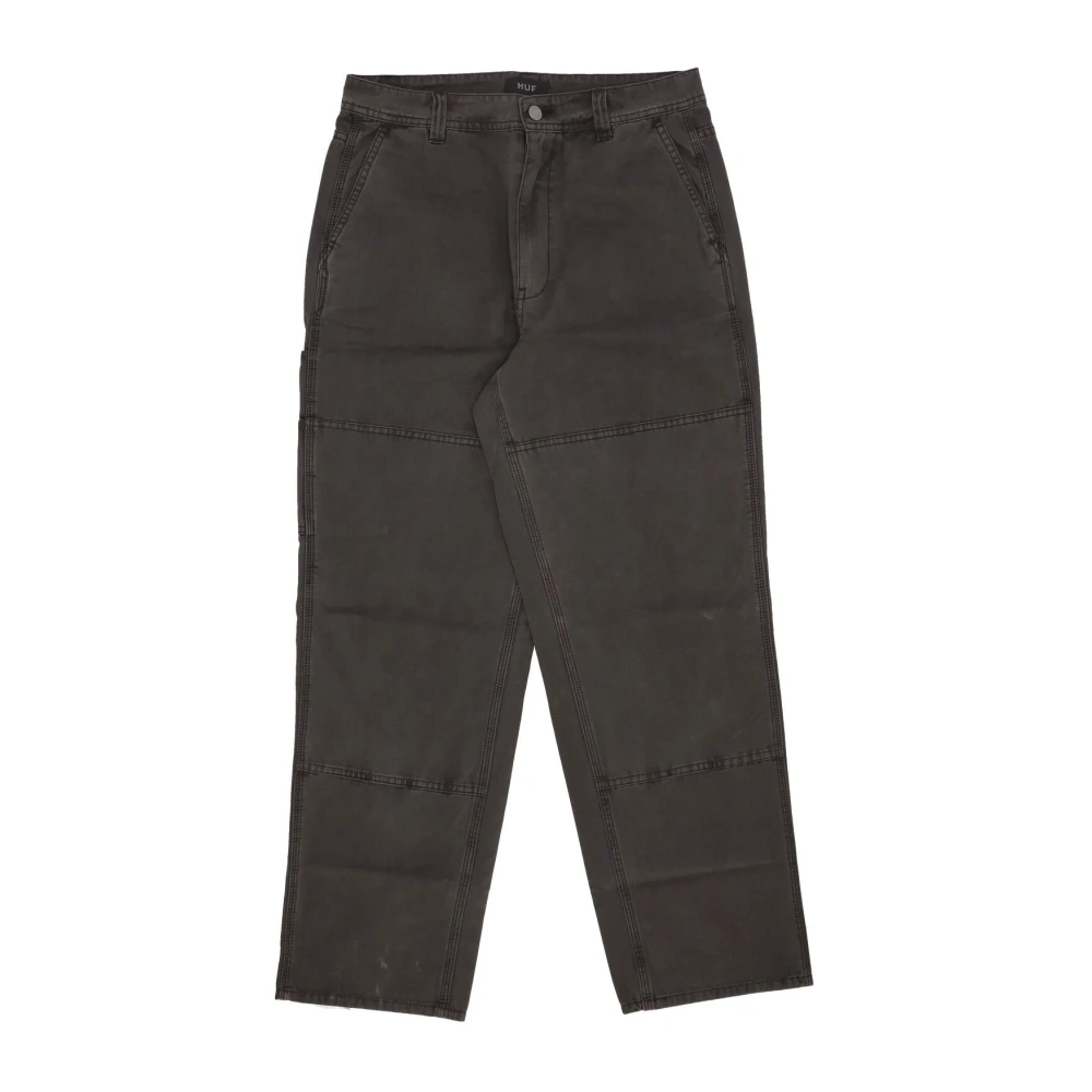HUF Zwarte Double Knee Relaxte Broek Black Heren