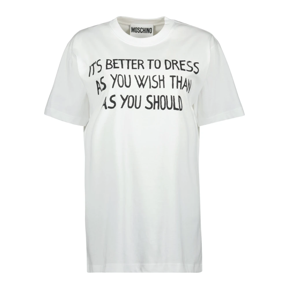 Moschino Women's White Archive Slogan T-Shirt