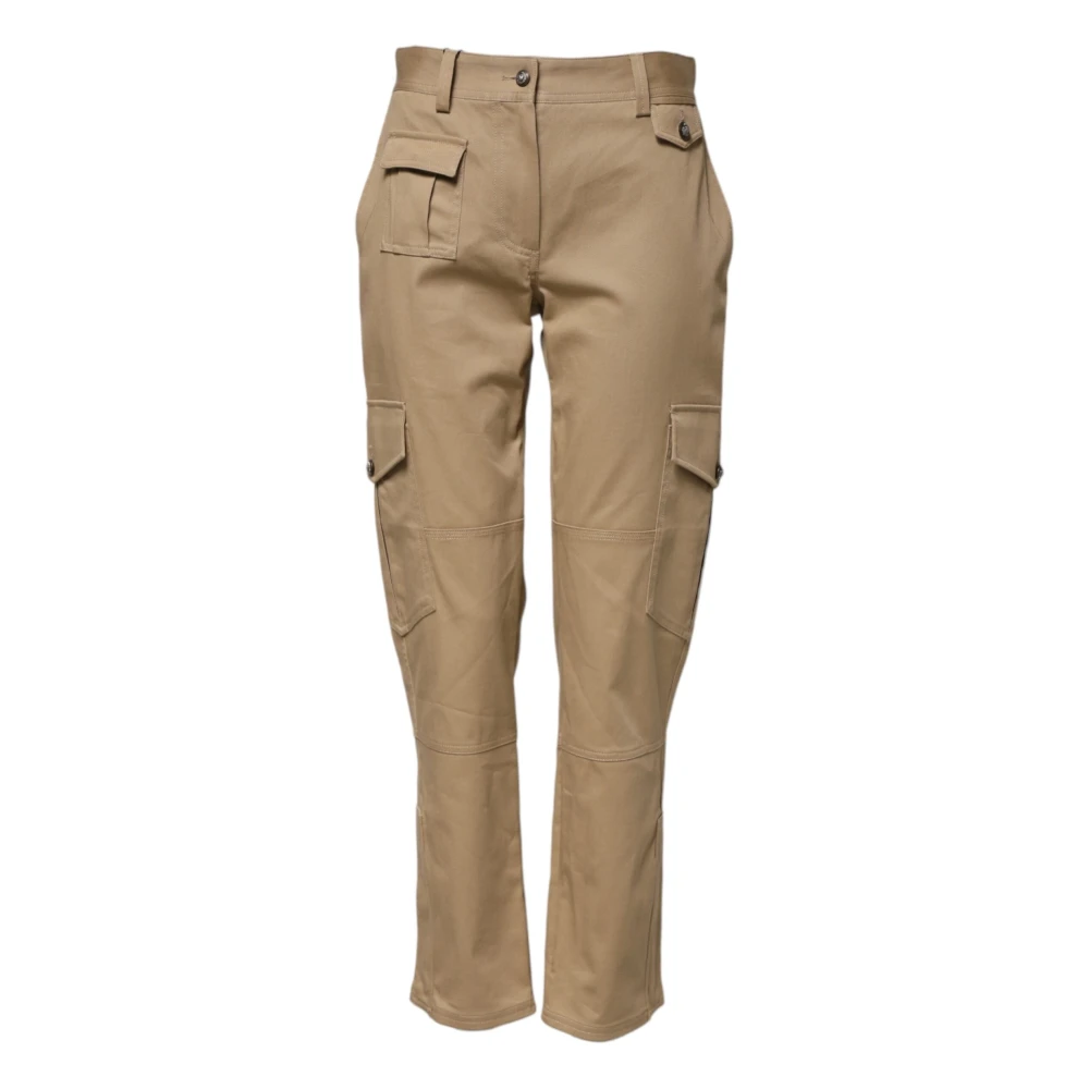 Dolce & Gabbana Women's Beige Slim-Fit Trousers, Xs, Cargo Tapered Trousers