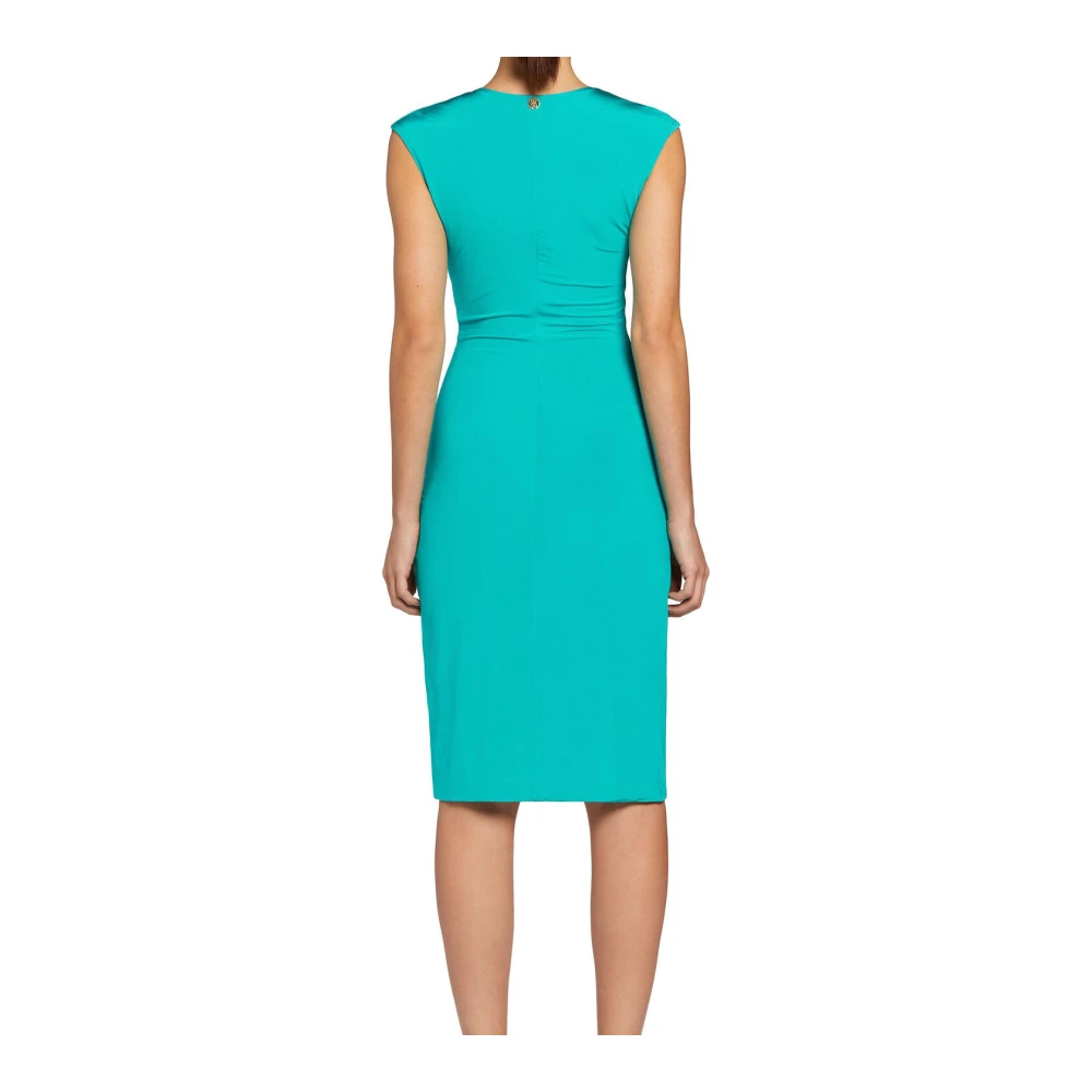 Roberto Cavalli V-hals Mouwloze Wrap Jurk Blue Dames