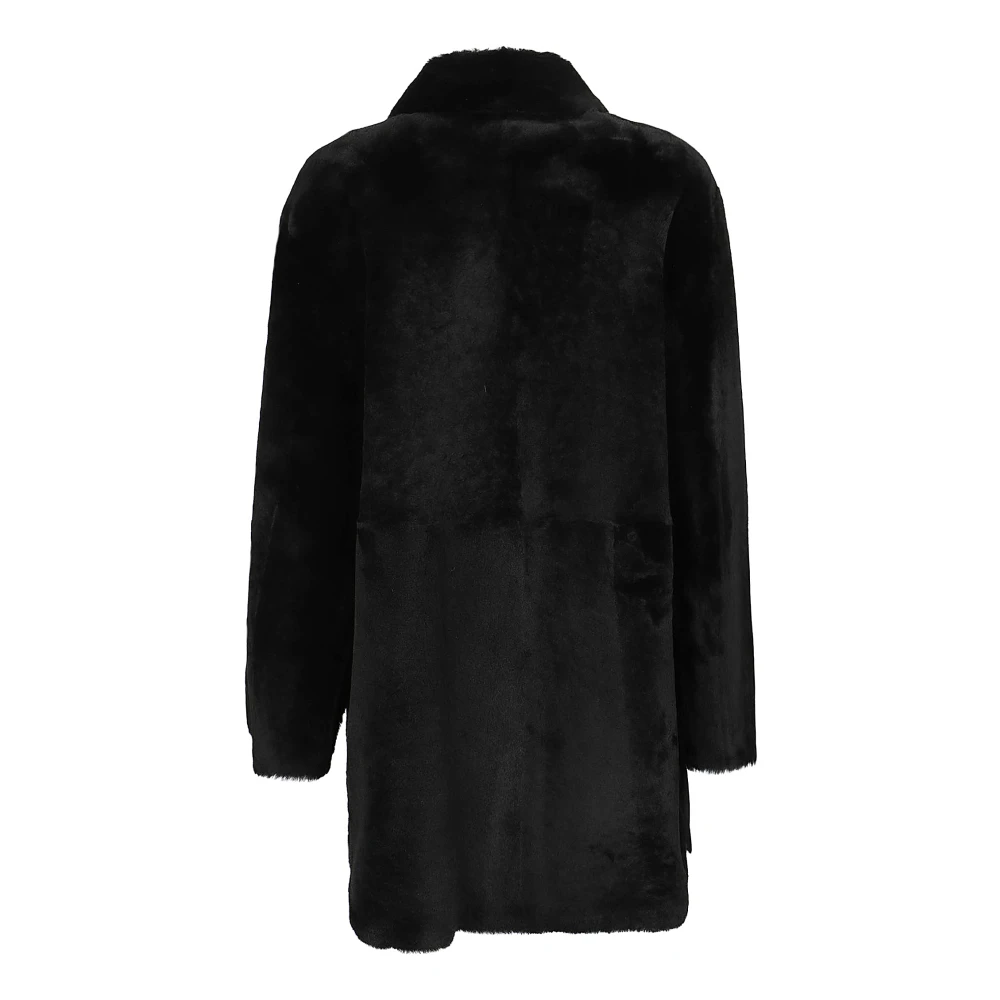 1972 Desa Warme Shearling Winterjas Black Dames