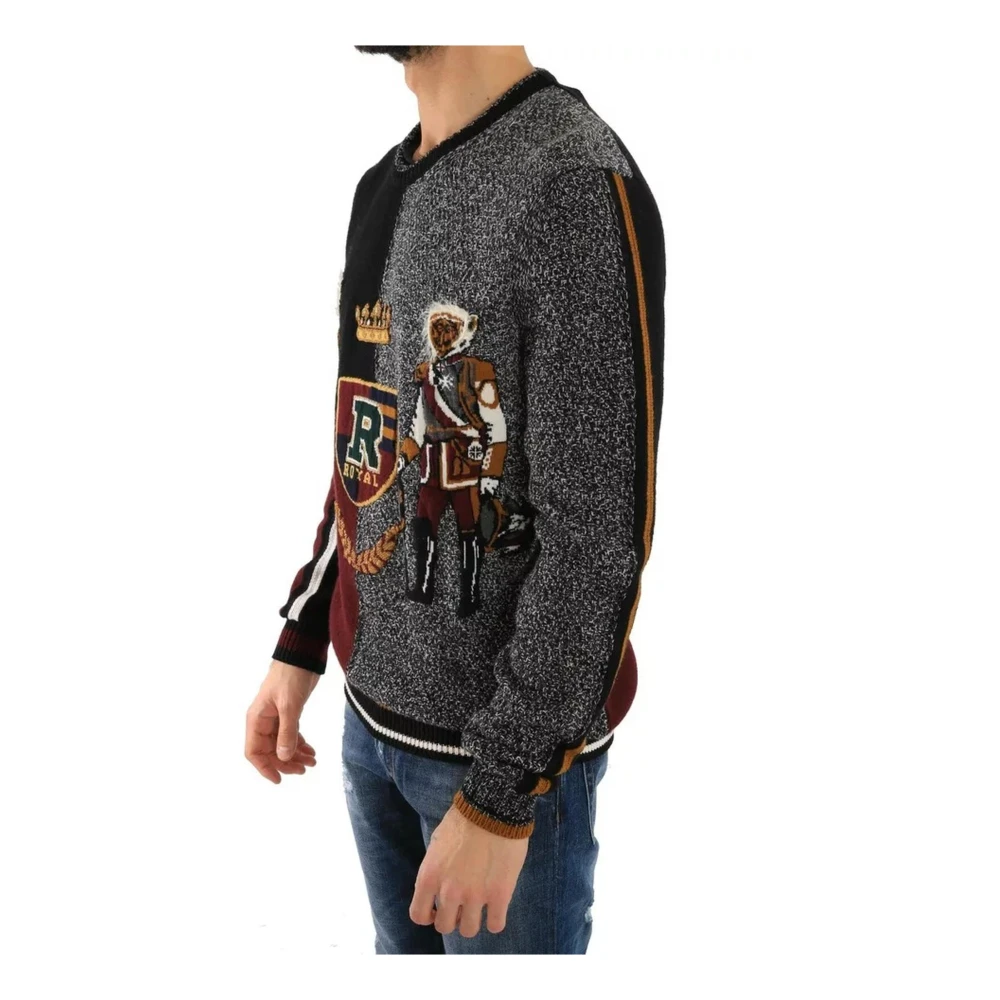 Dolce & Gabbana Koning Ridder Aap Wollen Trui Multicolor Heren