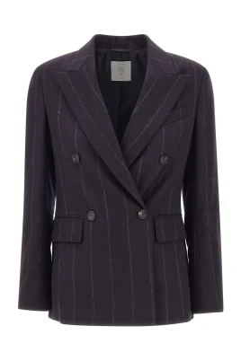 Pinstripe Dubbelknäppt Kavaj