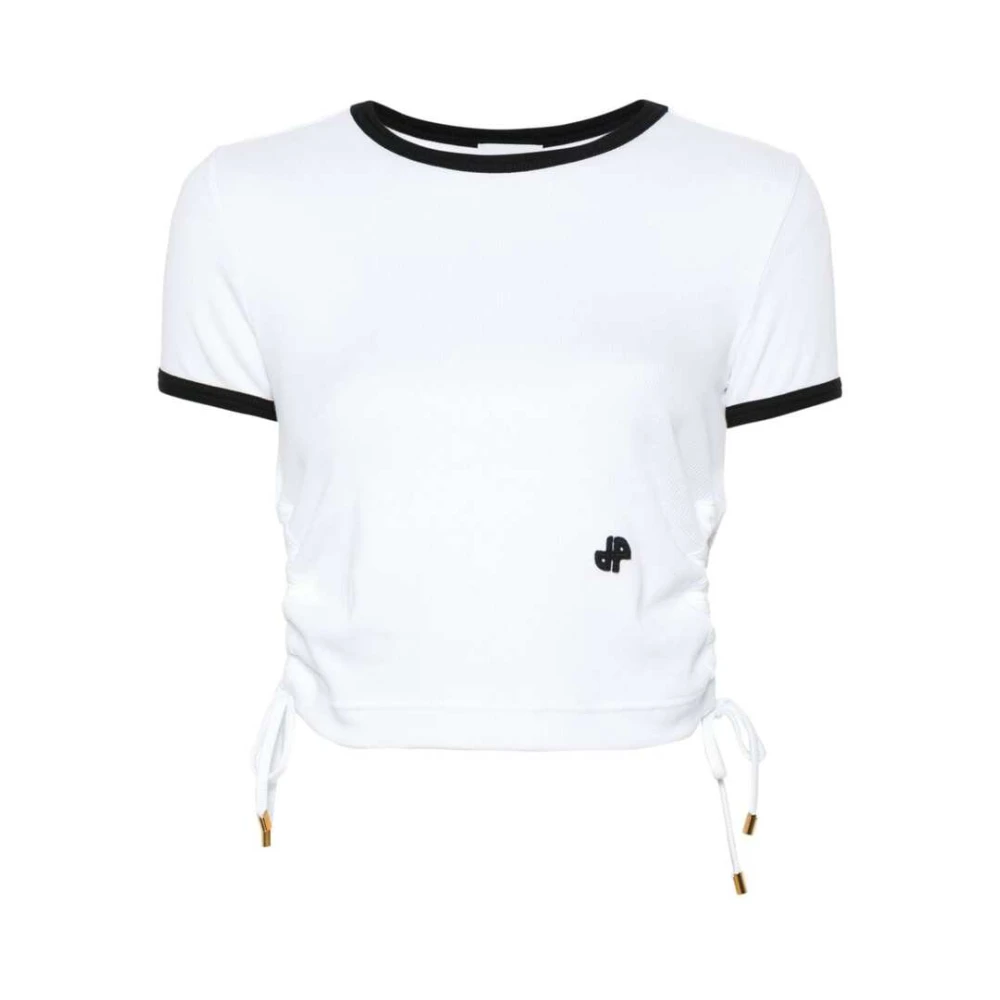 Patou Gebreide T-shirt met Logo Patch White Dames