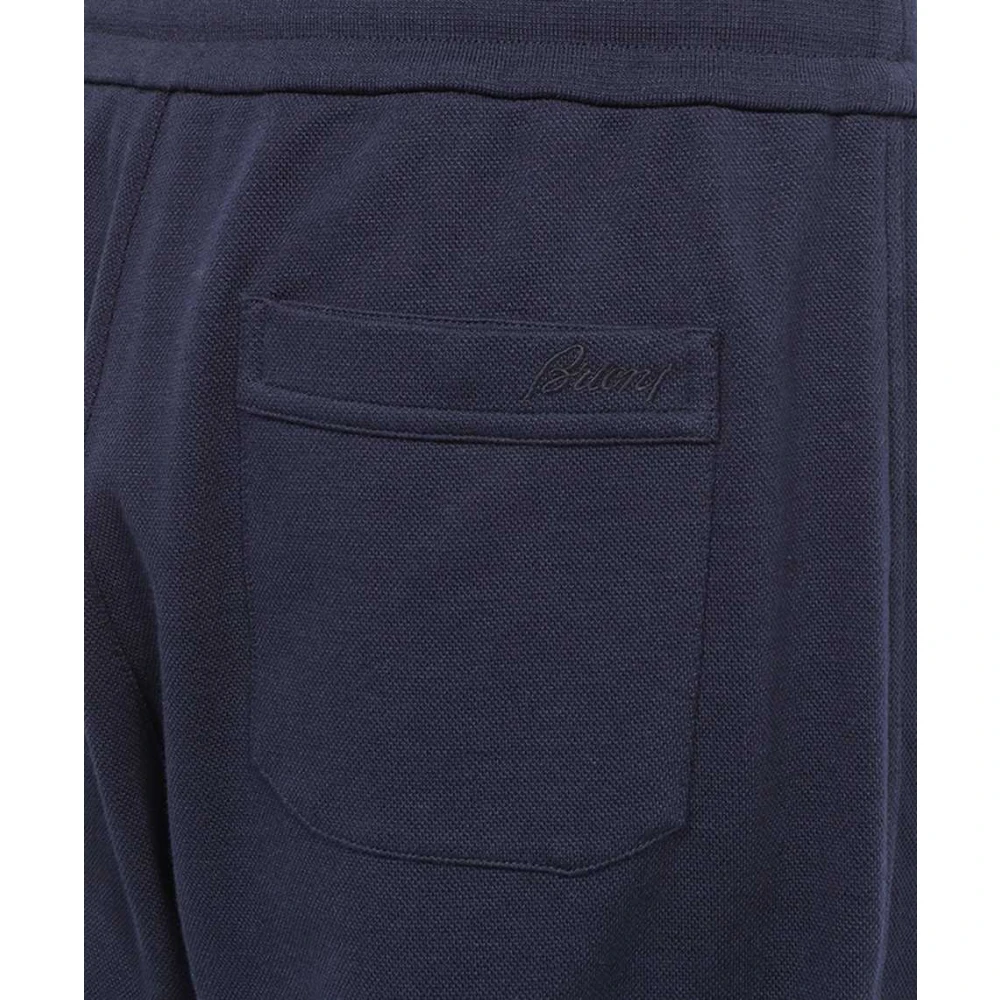 Brioni Katoenen Broek met Elastische Trekkoord Taille Blue Heren