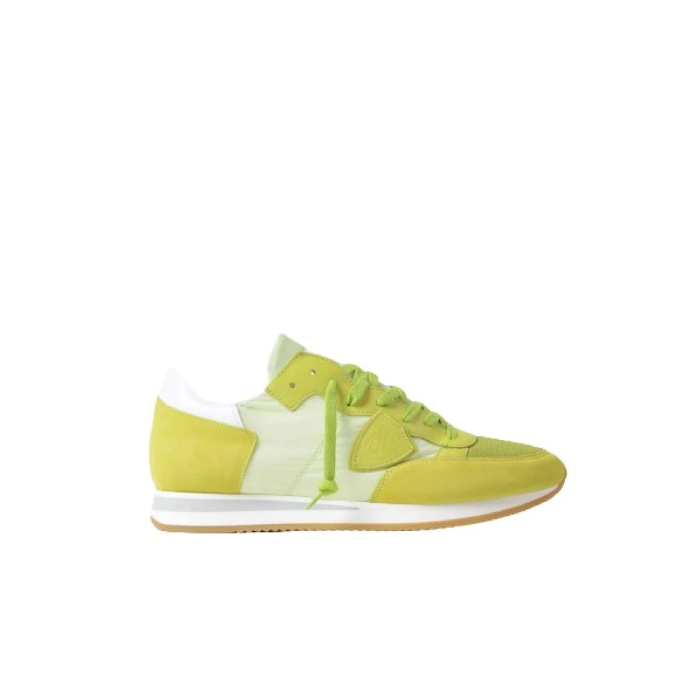 Philippe Model Tricolore Sneakers met katoenen veters Heren Schoenen Groen