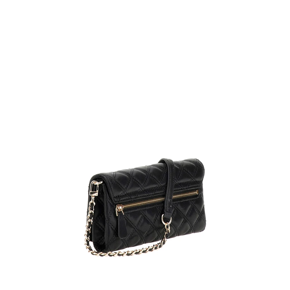 Guess Zwarte schoudertas met gouden details Black Dames