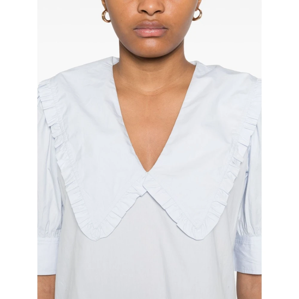 Ganni Heldere Blauwe Overhemd Stijlvol Model Blue Dames